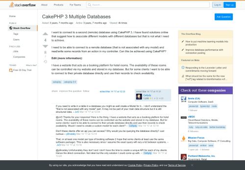 
                            1. CakePHP 3 Multiple Databases - Stack Overflow