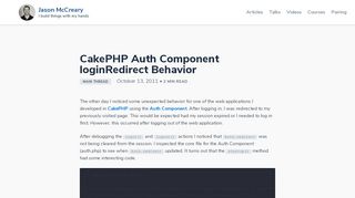
                            8. CakePHP Auth Component loginRedirect Behavior - Jason McCreary