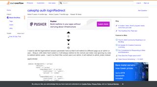 
                            4. cakephp auth loginRedirect - Stack Overflow
