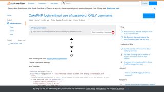 
                            8. CakePHP login without use of password, ONLY username - Stack ...
