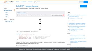 
                            1. CakePHP - session timeout - Stack Overflow