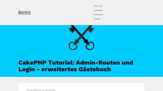 
                            9. CakePHP Tutorial: Admin-Routen und Login – erweitertes Gästebuch ...