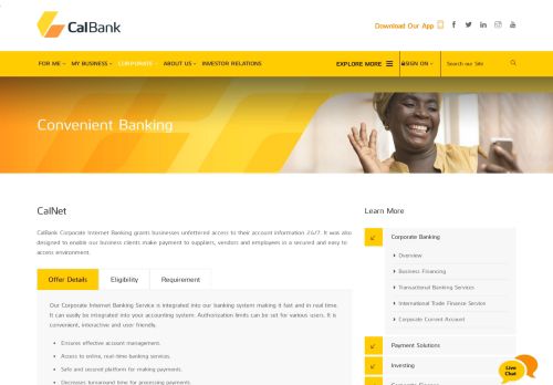 
                            6. CalBank | CalBank Internet Banking (CalNet)