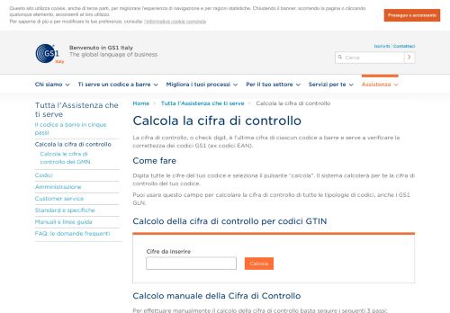 
                            6. Calcolo della Cifra di Controllo dei Codici a Barre | GS1 Italy
