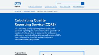 
                            3. Calculating Quality Reporting Service (CQRS) - NHS Digital