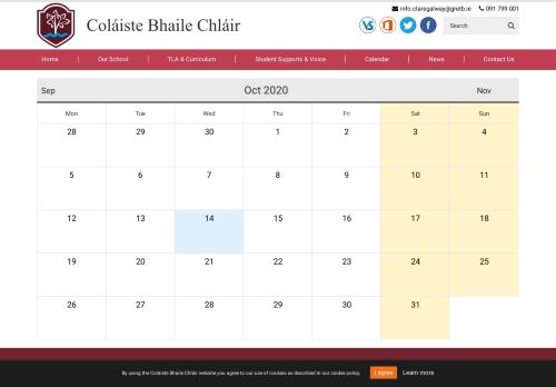 
                            4. Calendar - Claregalway college - Coláiste Bhaile Chláir