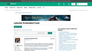 
                            3. calendar Embedded Code - TripAdvisor Support Message Board