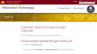 
                            6. Calendar: How to Access Google Calendar | IT@UMN