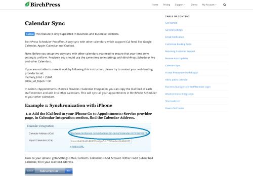 
                            9. Calendar Sync - BirchPress
