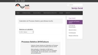 
                            10. Calendário de Processo Seletivo - Serviço Social-SAE da Unicamp