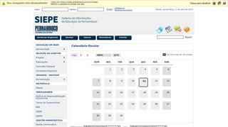 
                            10. Calendário Escolar - Portal SIEPE