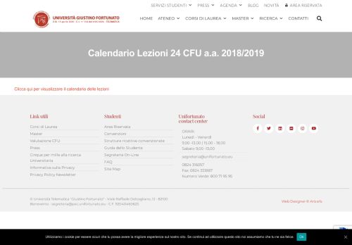 
                            4. Calendario Lezioni 24 CFU a.a. 2018/2019 | Università Telematica ...