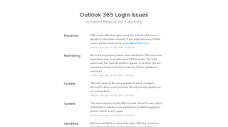 
                            12. Calendly Status - Outlook 365 Login Issues