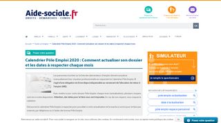 
                            5. Calendrier actualisation : Dates Pôle Emploi 2019 à ... - Aide-sociale.fr