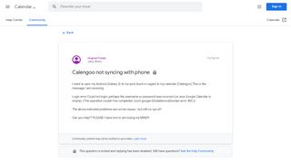 
                            4. Calengoo not syncing with phone - Google Product Forums