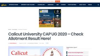 
                            2. Calicut University Centralized Admissions Process (CAP) UG 2018 ...