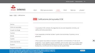 
                            2. Calificaciones de la prueba CCSE | Exámenes - Instituto Cervantes