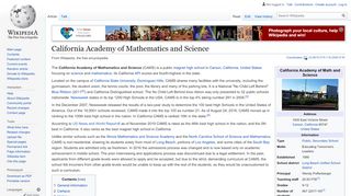
                            8. California Academy of Mathematics and Science - Wikipedia