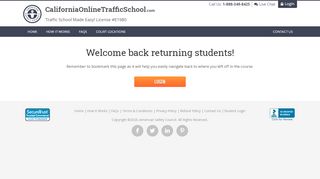 
                            9. California Online Traffic School | Student Login