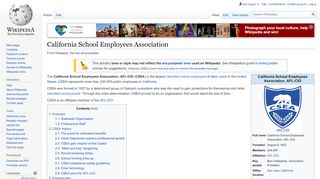 
                            12. California School Employees Association - Wikipedia