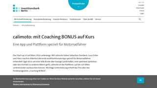 
                            12. calimoto: mit Coaching BONUS auf Kurs - Investitionsbank Berlin