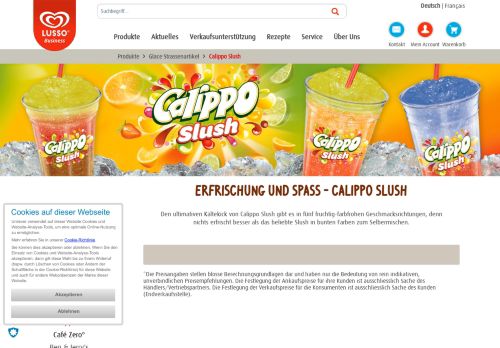 
                            12. Calippo Slush | Glace Strassenartikel | Produkte | Lusso Business Shop