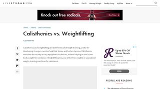 
                            10. Calisthenics vs. Weightlifting | Livestrong.com