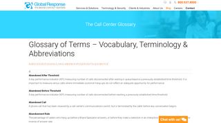 
                            4. Call Center Glossary - Terminology & Vocabulary - Global Response