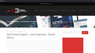 
                            12. Call Centre Agent - G4S Deposita - South Africa - Pelonews