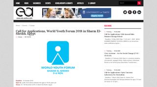 
                            10. Call for Applications, World Youth Forum 2018 in Sharm El ...