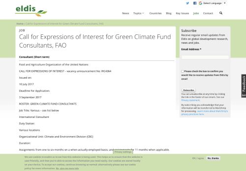 
                            8. Call for Expressions of Interest for Green Climate Fund ...