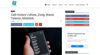 
                            13. Call History | Ufone, Zong, Warid, Telenor, Mobilink - ...