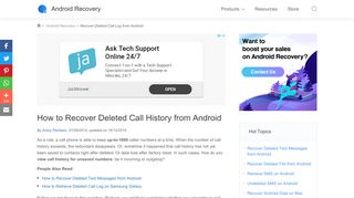 
                            8. Call Log Recovery-Recover Deleted Calls from Android