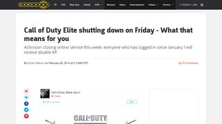 
                            9. Call of Duty Elite shutting down on Friday - What that means for you ...