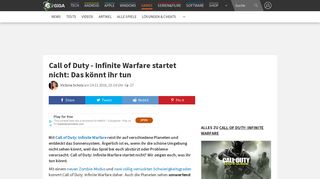 
                            8. Call of Duty – Infinite Warfare startet nicht: Das könnt ihr tun – GIGA
