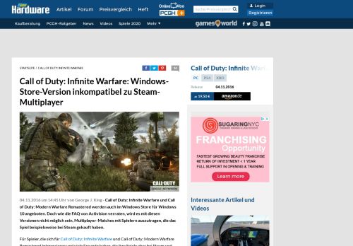 
                            6. Call of Duty: Infinite Warfare: Windows-Store-Version inkompatibel zu ...