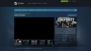 
                            10. Call of Duty® on Steam