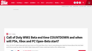 
                            10. Call of Duty WW2 Beta end time COUNTDOWN and when will PS4 ...