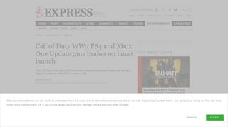 
                            10. Call of Duty WW2 PS4 and Xbox One Update puts brakes on latest ...