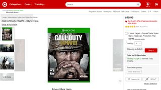 
                            12. Call Of Duty: WWII - Xbox One : Target