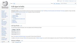 
                            2. Call signs in India - Wikipedia