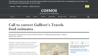 
                            10. Call to correct Gulliver's Travels food estimates | Cosmos
