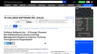 
                            7. Callidus Software Inc. : Z Energy Chooses the CallidusCloud Litmos ...