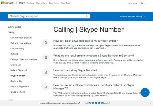 
                            4. Calling | Skype Number - Skype Support