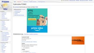 
                            8. Callmobile FONIC – Prepaid-Wiki