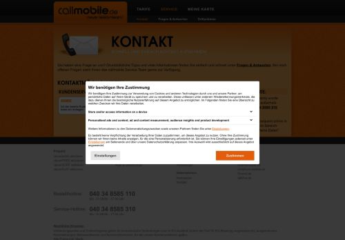 
                            2. callmobile.de - Kontakt