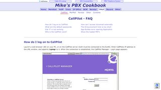 
                            4. CallPilot - FAQ - Mike's PBX Cookbook