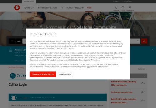 
                            4. CallYA Login - Vodafone Community