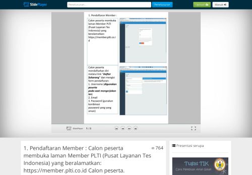 
                            6. Calon peserta membuka laman Member PLTI - SlidePlayer.info