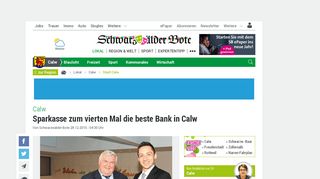 
                            13. Calw: Sparkasse zum vierten Mal die beste Bank in Calw - Calw ...